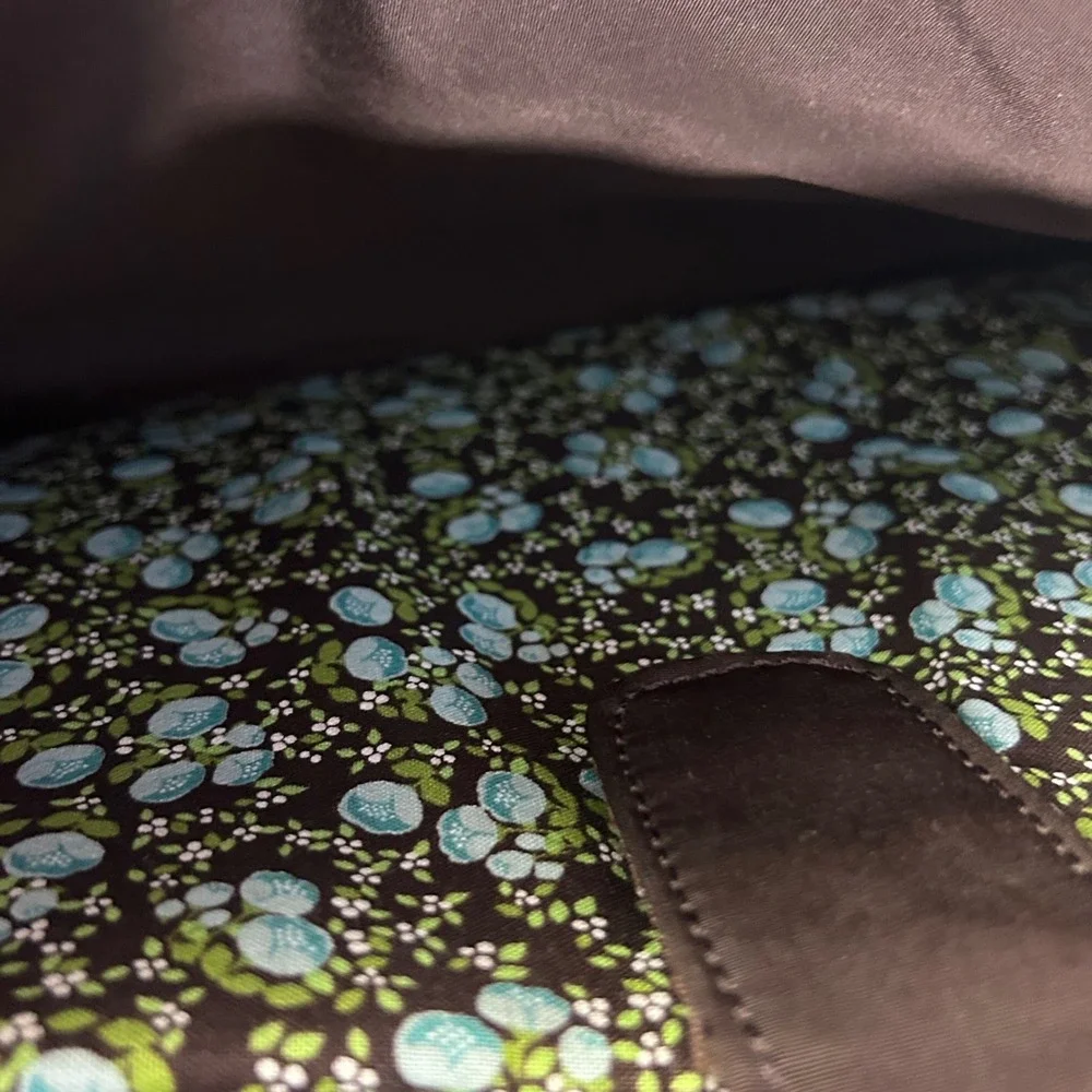 Vera Bradley Brown Quilted Briefcase‎ Messenger Laptop Bag Floral Lining